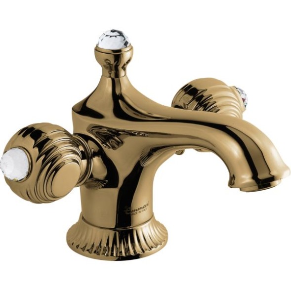 Emmevi The One Cloe, смеситель для раковины. Металлические ручки + прозрачные кристаллы Swarovski, цвет бронза 98003SW/BR