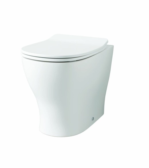 Hidra My, напольный безободковый унитаз c крепежом, 52x36 см, антибактериальное покрытие, цвет белый глянцевый