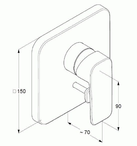 Смеситель KLUDI PURE&amp;STYLE 404190575 для ванны и душа встраиваемый внешняя часть с переключателем воды