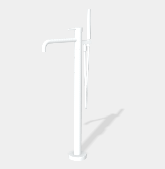 Смеситель для ванны, Fima Carlo Frattini, Spillo Up,напольный, цвет-белый матовый F3034/6NBS