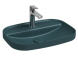 Раковина полувстраиваемая ISVEA Infinity 55 прямоугольная 55см, с отверстием под смеситель цвет изумрудный матовый 10NF50055-2P