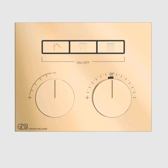 Gessi Смеситель для душа, HI FI Compact, на 3 потребителя, цвет бронза теплая 63006#735