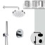 Daniel Trilogy, душевой комплект на 2 потребителя, с круглым верхним душем 22,5 см и кронштейном 30 см, цвет хром