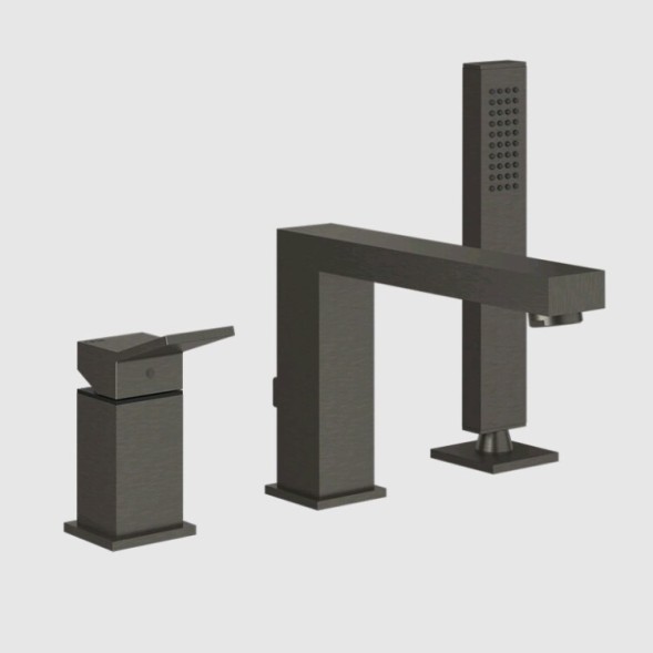 Gessi Смеситель для ванны и душа, Rettangolo K, цвет Черный брашированный металл  53037#707
