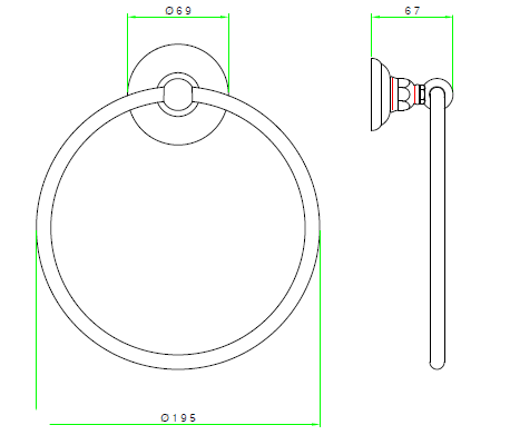 Nicolazzi Полотенцедержатель шг 195*67 1485 NL цвет никель