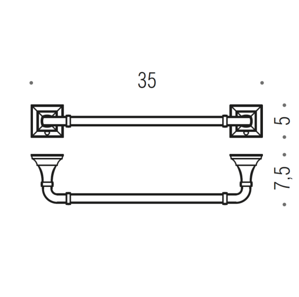 Полотенцедержатель COLOMBO DESIGN PORTOFINO B3209 широкий 35 см цвет хром