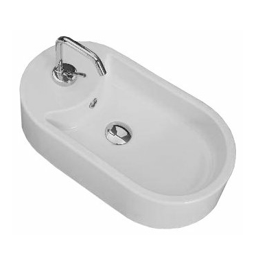 Раковина Scarabeo SEVENTY накладная с переливом с одним отверстием цвет белый 8094