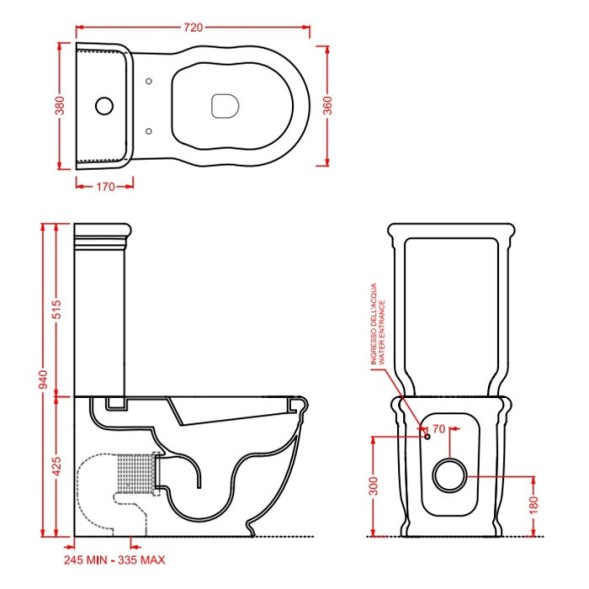 Бачок Artceram Hermitage для моноблока цвет белый HEC009 01 00
