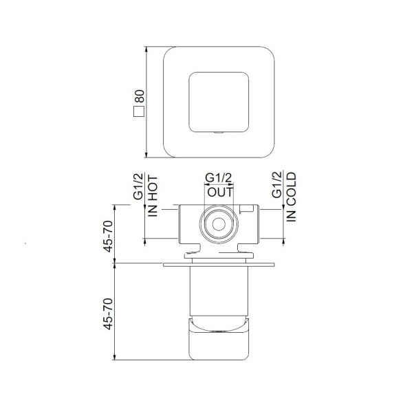 Смеситель для душа встраиваемый Webert ONE-X OX880101015, хром