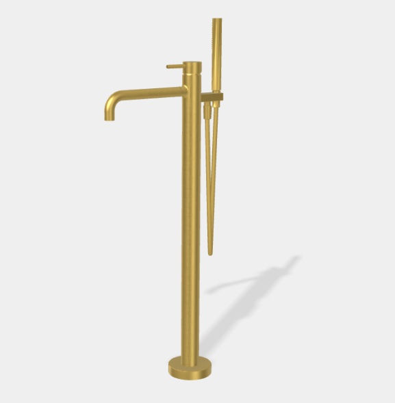 Смеситель для ванны, Fima Carlo Frattini, Spillo Up,напольный, цвет-брашированное золото F3034/6NOS