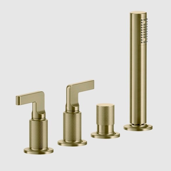 Gessi Смеситель для ванны и душа, Inciso, на 2 потребителя, цвет Латунь матовая  58043#727