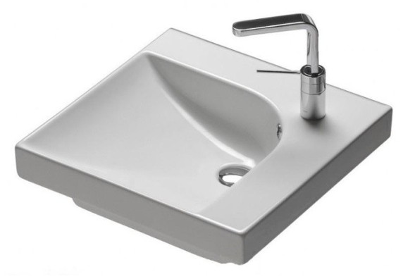 Раковина HATRIA GRANDANGOLO YXES01 подвесная или накладная с одним отверстием с переливом цвет белый