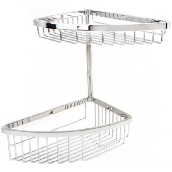 Полочка корзинка COLOMBO DESIGN ANGOLARI B9609 угловая двойная цвет хром