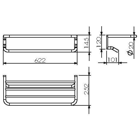 Полка LANGBERGER ACCESSORIES 28003A подвесная цвет хром