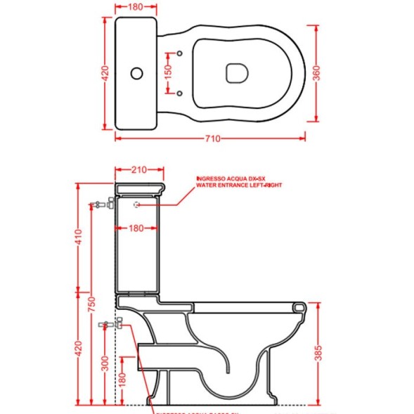 Бачок Artceram Hermitage для моноблока цвет черный HEC001 03 00