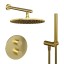 Paini 78PJSET26911THSH Комплект для душа Кокс на 2 потребителя, с термостатом, с лейкой для душа и верхним душем, встраиваемый, брашированное золото