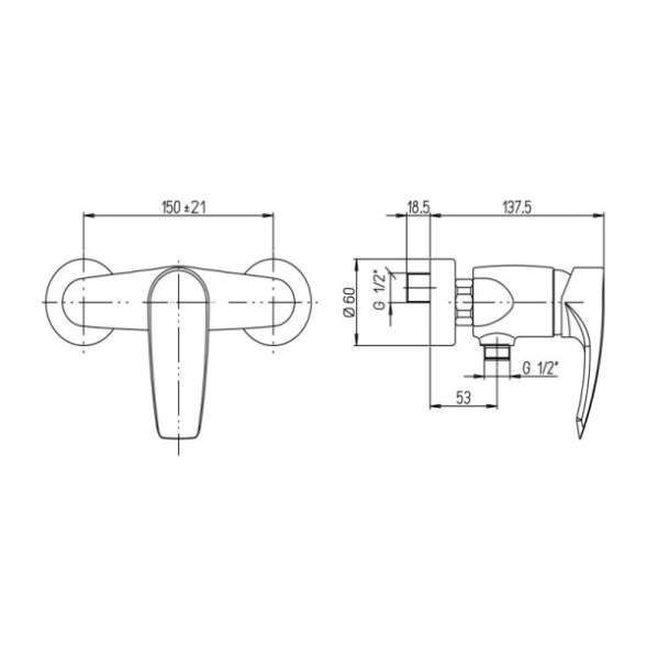 Paini 67CR511SRR2KM Смеситель для душа Спайдер , хром