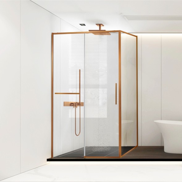 Vincea Душевой уголок Слим Софт (Slim Soft) VSR-1SS9012CLBC, 1200*900, брашированная медь, стекло прозрачное