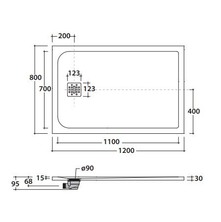 Душевой поддон GLOBO DOCCIAPIETRA с антислипом цвет чёрный DP12080504