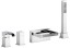 Emmevi Niagara, комплект смесителя на борт ванны на 4 отверстия с каскадным изливом, цвет хром 74120/CR