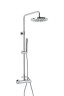 Emmevi, душевая колонна из латуни, регулируемая по высоте 80,6-123,6 см: с термостатом и круглым антикальковым верхним душем 24 см, цвет хром 930514/CR