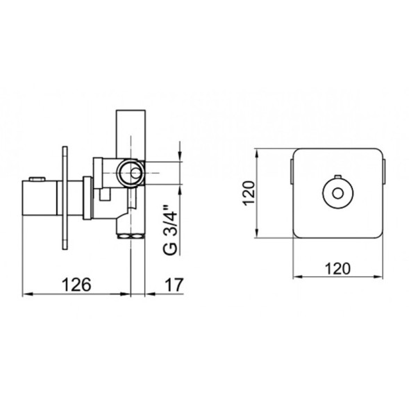 Смеситель для душа встраиваемый с термостатом Webert Living LV972101345, никель
