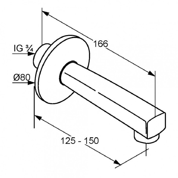 Излив KLUDI STANDARD 1350205 для ванны