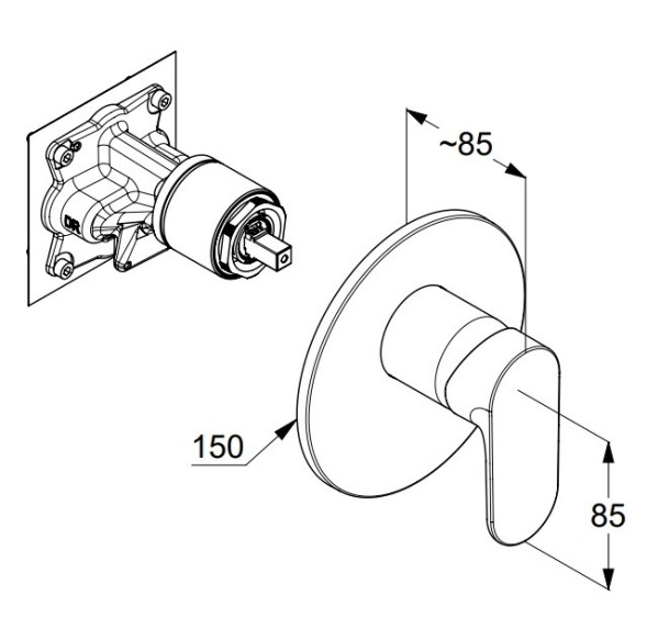 Смеситель KLUDI LOUVA 247550575 для душа встраиваемый внешняя часть