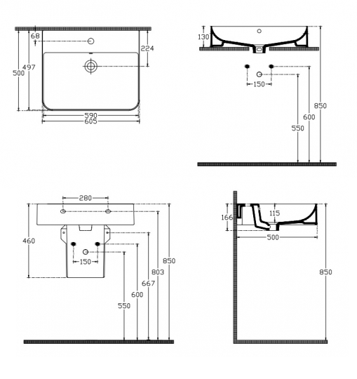 Раковина ISVEA Sott'Aqua 61 см накладная цвет белый 10SQ51061