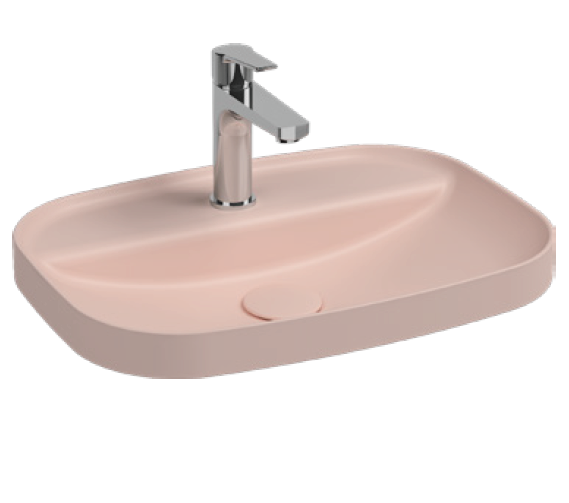 Раковина полувстраиваемая ISVEA Infinity 55 прямоугольная 55см, с отверстием под смеситель цвет лососевый матовый 10NF50055-2S