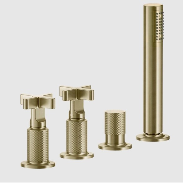Gessi Смеситель для ванны и душа, Inciso, на 2 потребителя, цвет Латунь матовая  58143#727