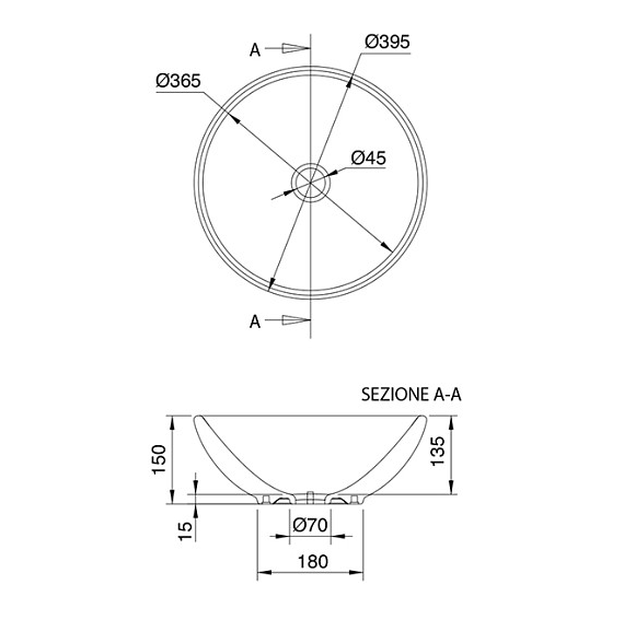 Раковина Scarabeo SFERA накладная без перелива без отверстий цвет белый 8009