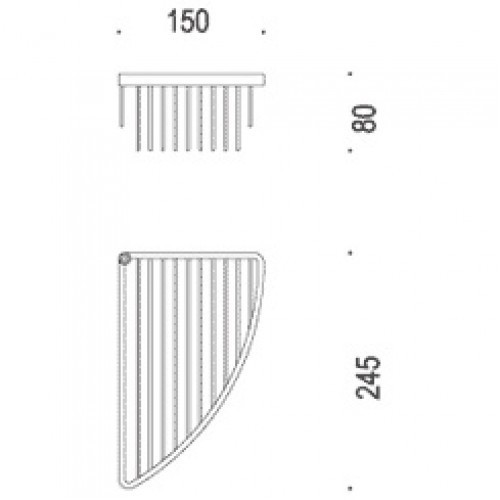 Полочка корзинка COLOMBO DESIGN ANGOLARI B9610 угловая одинарная цвет хром