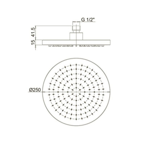Paini 50CR759TCARE25E Верхний душ круглый 250 мм, хром
