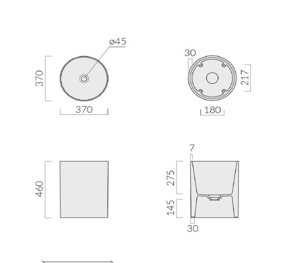 Раковина GALASSIA CORE 7305 накладная без перелива цвет белый