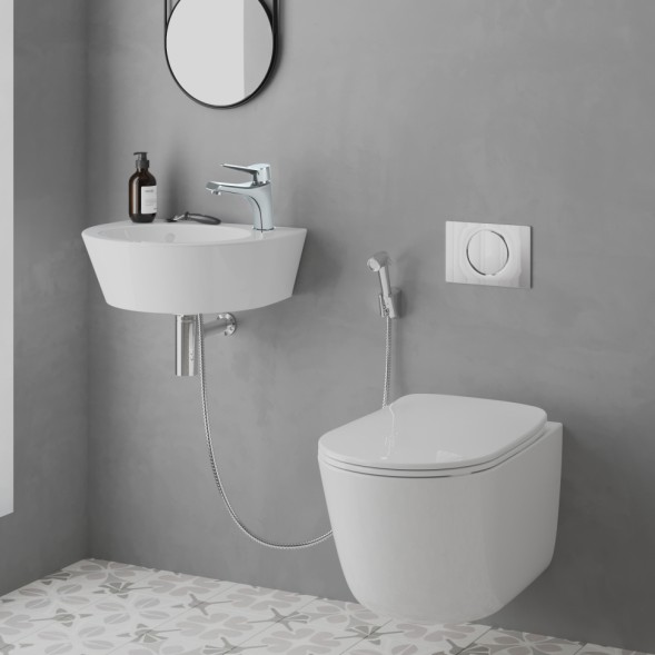 Paini MECR205/574 Смеситель для раковины Мессина с гигиеническим душем, хром