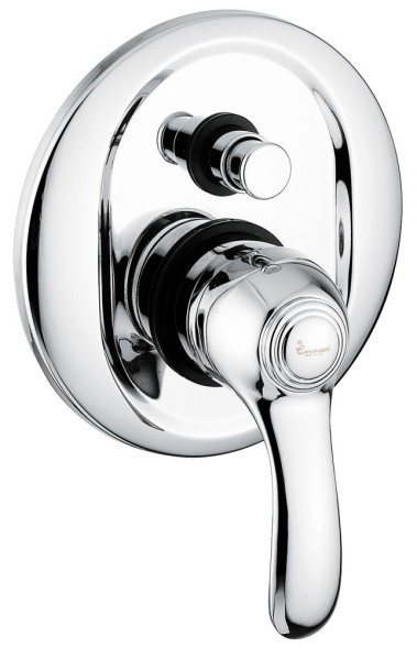 Emmevi Harmony, однорычажный встраиваемый смеситель для душа с дивертером на 2 выхода, цвет белый-хром 22019/BC