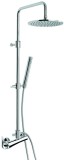 Emmevi, душевая колонна регулируемая по высоте 82-129,5 см: со смесителем и круглым антикальковым верхним душем 25 см, цвет хром 9100284/CR