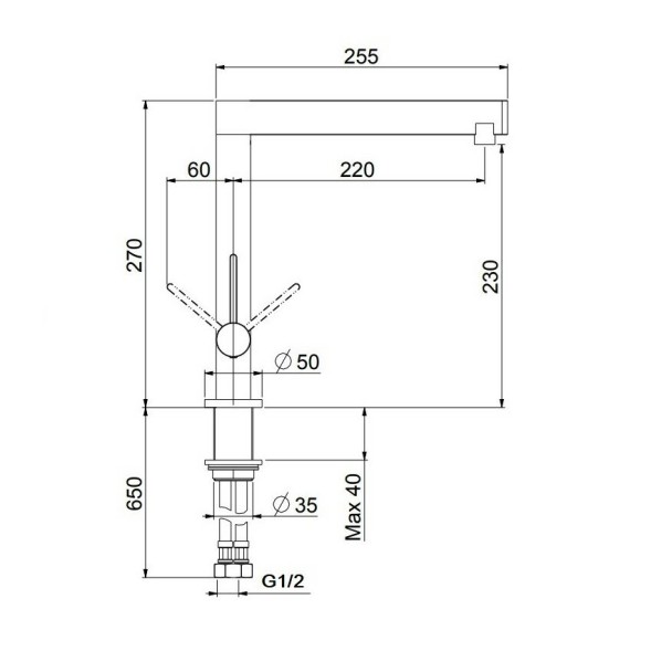 Смеситель для кухни Webert Spirit SO920302723, черный/золото