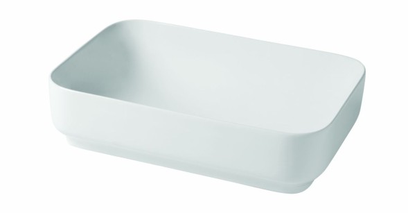 Hidra Gio, накладная прямоугольная раковина с закругленными краями 60,5x40x15h см, цвет черный матовый