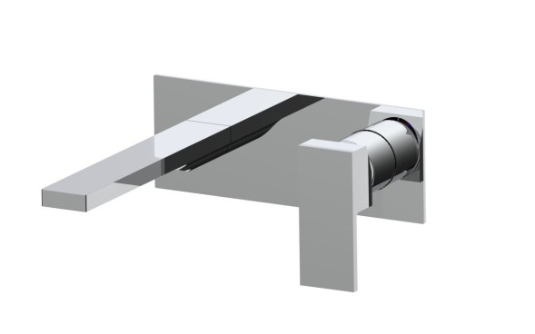 AQG Bold One, встраиваемый в стену однорычажный смеситель для раковины (излив 20,3 см), с панелью, цвет хром