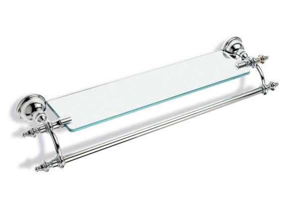 Stil Haus Elite, стеклянная полка + полотенцедержатель, цвет золото