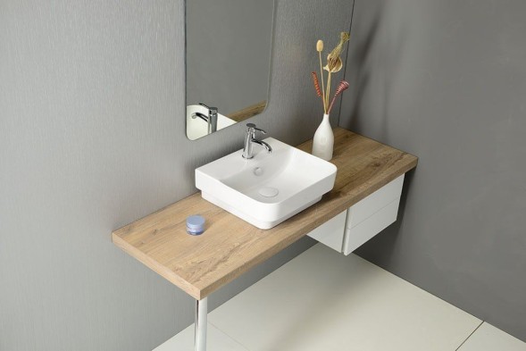 Раковина ISVEA Sott'Aqua накладная ШГВ 571*436*171 отверстия для смесителя 1 цвет белый 10SQ50057