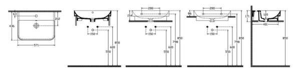 Раковина ISVEA Sott'Aqua накладная ШГВ 571*436*171 отверстия для смесителя 1 цвет белый 10SQ50057