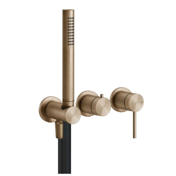 Gessi Смеситель для душа, 316 Bath Shower, на 2 потребителя, цвет брашированная теплая бронза  54039#726