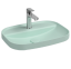 Раковина полувстраиваемая ISVEA Infinity 55 прямоугольная 55см, с отверстием под смеситель цвет мятно-зеленый матовый 10NF50055-2T