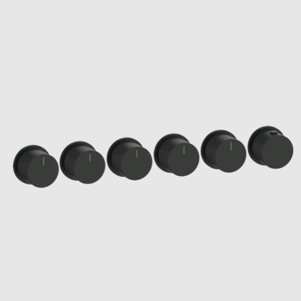 Gessi Смеситель для душа, Anello, на 5 потребителей, цвет черный матовый 63440#299