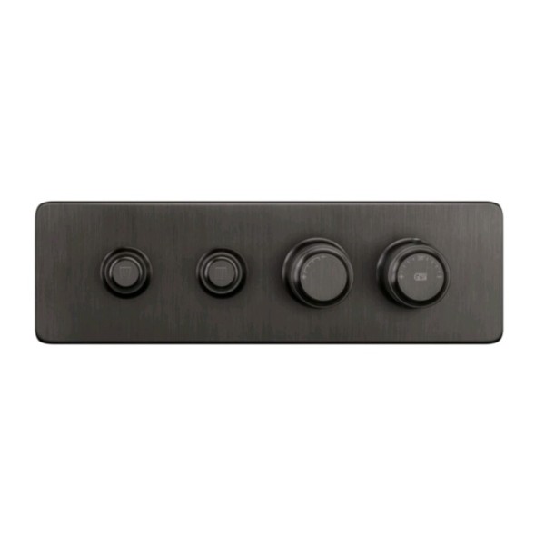 Gessi Смеситель для душа, Hi Fi Eclectic, на 2 потребителя, цвет Черный брашированный металл  65222#707