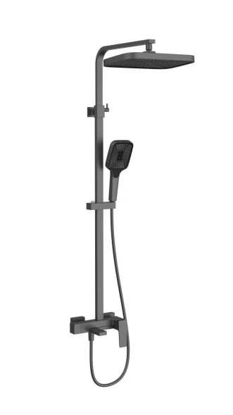 Vincea Душевая стойка Дайс (Dice) VSFS-4C12GM с изливом, вороненая сталь