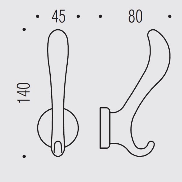 Крючок COLOMBO DESIGN GOLF AR17.GOLD двойной цвет золото